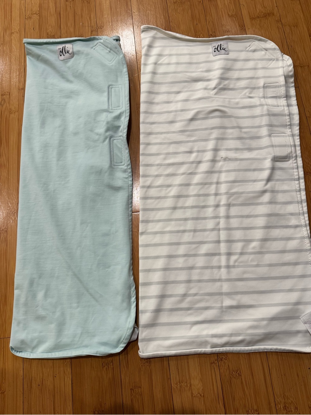 Ollie Kids Sleep Sacks - Mint and White/Gray Stripe